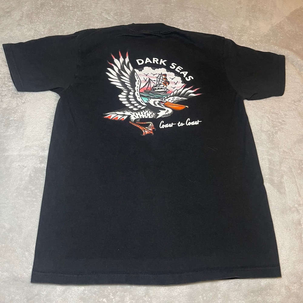 Dark Seas Division Mens Medium Black Coast to Coast Pelican Graphic T-Shirt